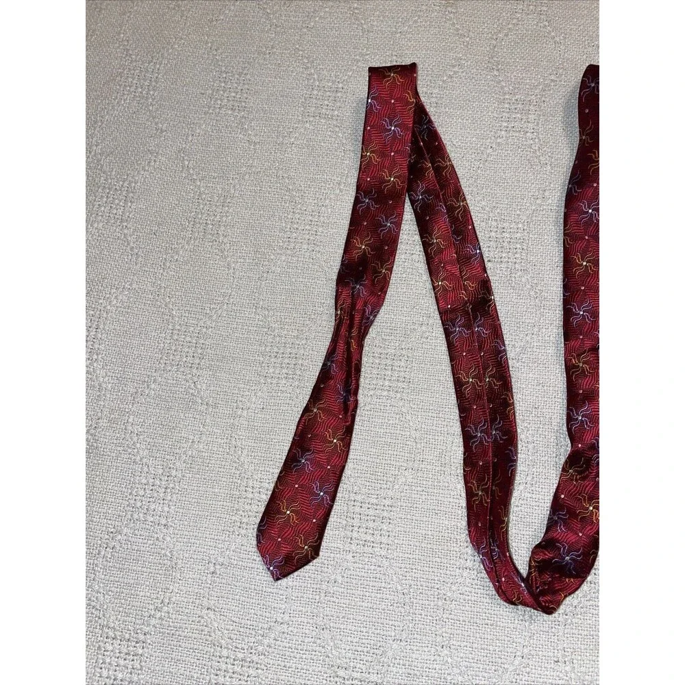 Robert Talbott Men’s Dress Tie Size 59” Red Geometric Silk Business Formal City